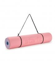 Коврик для йоги STARFIT FM-201, ТПЭ, 0,6 см, 183x61 см, розовый/голубой  фото