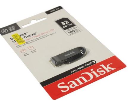 USB флеш-накопитель 32GB SanDisk Curve чёрный USB 3.2 SDCZ550-032G-G46 фото