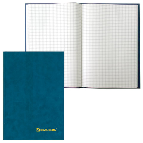 Книга учета 160 л., клетка, твердая, бумвинил, блок офсет, А4 (200х290 мм), BRAUBERG, 130182 фото