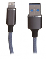Кабель USB - Lightning "Maverick" C4 1,2м текстиль/металл серый купить ЦИТ Кабель USB - Lightning "Maverick" C4 1,2м текстиль/металл серый фото