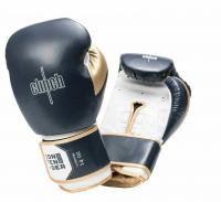 Перчатки боксерские Clinch Contender темносине-бело-золотые (вес 10 унций) C184  фото