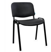 Стул для посетителей Helmi HL-F01 "Изо", каркас черный, обивка кожзам черный фото