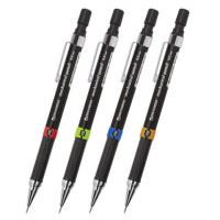 Карандаш механический 0,5 мм, BRAUBERG "Ring", ластик, корпус черный, детали ассорти, 181418 фото