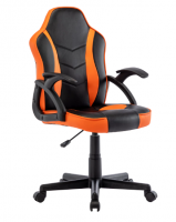 Кресло игровое BRABIX Shark GM-203, экокожа, черное/оранжевое, 532513 фото