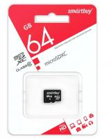 Карта памяти MicroSD 64GB Smart Buy Сlass 10 (SB64GBSDCL10-00LE) фото