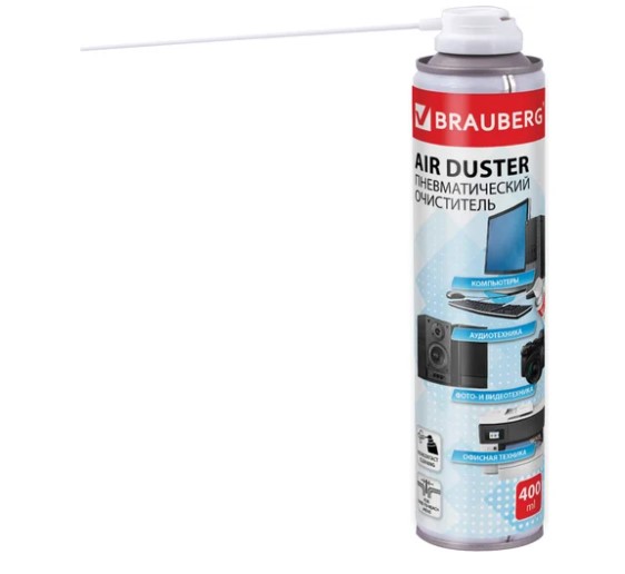 Баллон со сжатым воздухом BRAUBERG ДЛЯ ОЧИСТКИ ТЕХНИКИ 400мл, 511519 фото