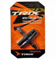 Колодки тормозные TRIX, для V-br, 70мм, резьбовые, с шайбами и гайками, комплект -2шт., черные, инди купить ЦИТ Колодки тормозные TRIX, для V-br, 70мм, резьбовые, с шайбами и гайками, комплект -2шт., черные, инди фото