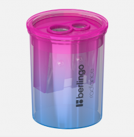 Точилка пластиковая Berlingo "Radiance" 2 отверстия, контейнер, ассорти фото