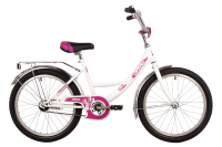 (м) Велосипед детский NOVATRACK 20"203URBAN.WT22  белый, защ А-тип, тормоз нож, крылья и багаж хром, фото