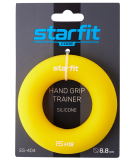 Эспандер кистевой STARFIT ES-404 кольцо, силикогель, d=8,8 см, 15 кг, желтый фото
