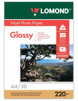 Фотобумага Lomond 0102089 A4/220г/м2/50л./белый глянцевое/глянцевое для струйной печати фото
