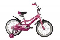 (м) Велосипед детский NOVATRACK 16"165ANOVARA.PN22 алюм., розовый, пер.руч., зад.нож. тормоз, коротк фото