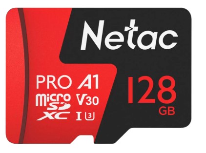 Карта памяти MicroSD 128GB Netac P500 Extreme Pro UHS-I1 A1 V30 (100 Mb/s) (NT02P500PRO-128G-S) фото