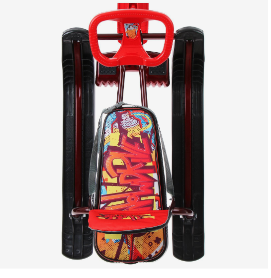 Снегокат Ника Тимка спорт 4-1 Граффити на красном (красный лак каркас)-спинка ТС4-1/GR фото