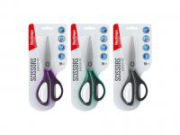 Ножницы Berlingo "Easycut 350", 18см, ассорти, эргономичные ручки, мягкие вставки, европодвес фото