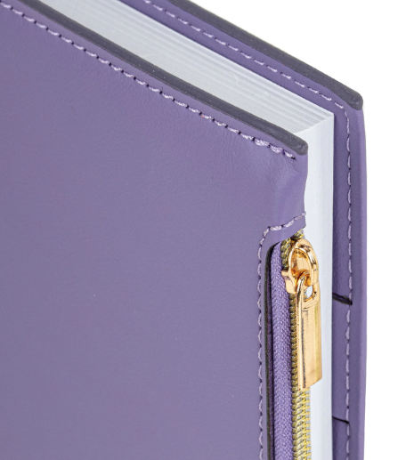 Ежедневник недатированный А5 145х220мм BRAUBERG Zipline под кожу, карман-молния,160л, фиолет.,116249 фото