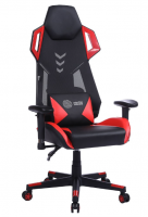 Кресло игровое Cactus CS-CHR-090BLR черный/красный эко.кожа/сетка крестов. нейлон  фото