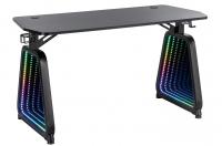 Стол игровой Cactus CS-GMD-BK-RGB столешница МДФ черный каркас черный 136x60x75см  фото