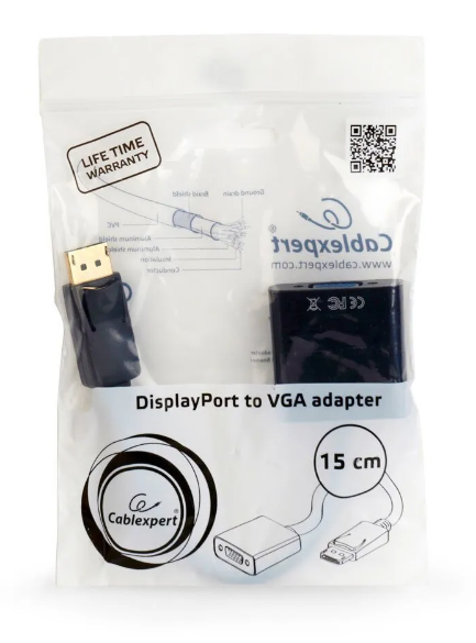 Адаптер Cablexpert DisplayPort - VGA 20M/15F A-DPM-VGAF-02 фото