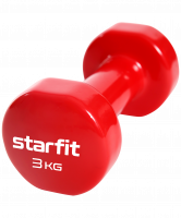 Гантель виниловая STARFIT DB-101 3 кг, красный фото