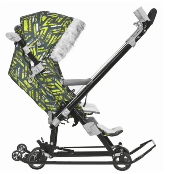 Санки-коляска Ника детям НД7-8SK лимонный НД7-8SK/4 фото