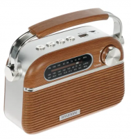 Радиоприемник Hyundai H-PSR200 дерево коричневое/серебристый фото