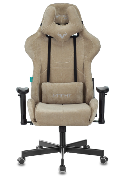 Кресло игровое Zombie VIKING KNIGHT Fabric песочный Light-21 с подголов. крестов. металл VIKING KNIG фото