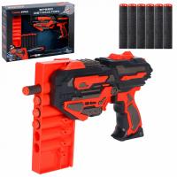 Бластер с мягкими пулями, в компл. 6 пуль, магазин,ручной взвод,в/к 32*7*24см JB0208901 фото