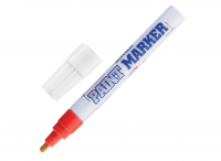 Маркер-краска лаковый (paint marker) MUNHWA, 4 мм, КРАСНЫЙ, нитро-основа, алюминиевый корпус, PM-03 фото