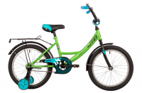 (м) Велосипед детский NOVATRACK 18"183VECTOR.GN22 лаймовый, защита А-тип, тормоз нож., крылья и бага фото