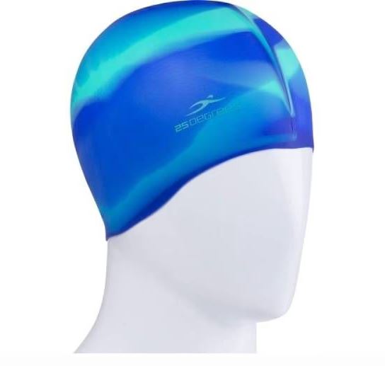 Шапочка для плавания 25DEGREES Helion Navy/green 25D21013A, силикон фото