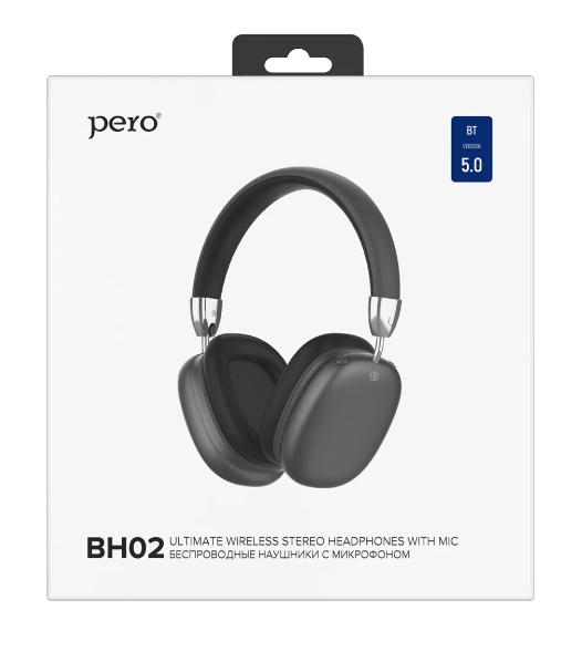 Беспроводные bluetooth наушники PERO BH02 Black полноразмерные фото