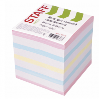 Блок для записей STAFF проклеенный, куб 9*9*9 см, цветной, чередование с белым, 129208 купить ЦИТ Блок для записей STAFF проклеенный, куб 9*9*9 см, цветной, чередование с белым, 129208 фото