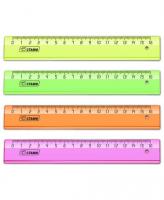 Линейка 16см ArtSpace, прозрачная флуоресцентная, ассорти фото