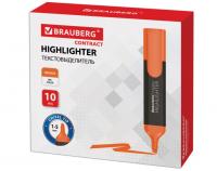 Текстовыделитель BRAUBERG "Contract", ОРАНЖЕВЫЙ, линия 1-5 мм, 150393 фото