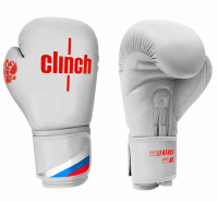 Перчатки боксерские Clinch Olimp бело-красные (вес 12 унций) C111 фото