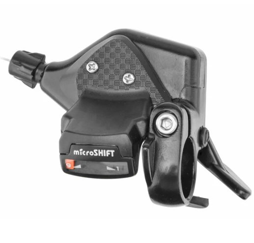Шифтер MicroShift , TS71, правый, 9 скоростей, индикатор, трос 2050мм, черный TS71-9 фото