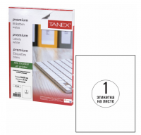 Этикетка самоклеящаяся 210х297мм, 1 этикетка, белая, 70г/м2, 100 листов TANEX сырье Финляндия 114543 фото