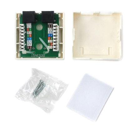 Розетка RJ-45 8P8C 2 порта Cablexpert NA214 фото