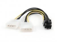 Кабель питания PCIe Cablexpert CC-PSU-63-15CM, 2xMolex 3pin(M) / PCIe 6pin(M), 15см фото