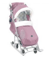 Санки-коляска Ника детям 7-5К пыльно-розовый с шишкой НД7-5К/ПР фото