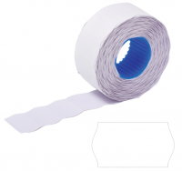 Этикет-лента 22*12мм волна, белая, КОМПЛЕКТ 5 рулонов по 800 шт., BRAUBERG, 123572 фото