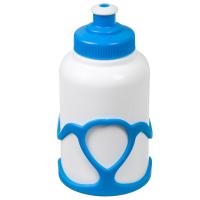 Велофляга STG с флягодержателем детская (Голубой флягодержатель, Белая Фляга) Х95405 фото