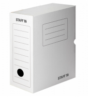 Короб архивный с клапаном А4 (260х325мм), 150мм, до 1400л, микрогофрокартон, БЕЛЫЙ, STAFF, 128866 купить ЦИТ Короб архивный с клапаном А4 (260х325мм), 150мм, до 1400л, микрогофрокартон, БЕЛЫЙ, STAFF, 128866 фото