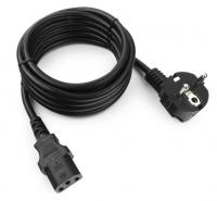 Кабель питания Cablexpert PC-186-10, Schuko-C13, 3x0.5мм2, 6A, с заземлением, 3м, черный, пакет фото
