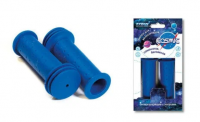 Грипсы TRIX Cosmic для детских велосипедов, резиновые, 102мм, антискользящие с упорами, синие GRTXG9 фото