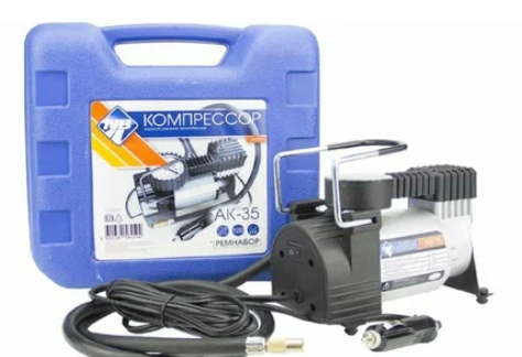 Авто-компрессор воздушный NOVA BRIGHT АК-35 пластик. кейс с инструментом 47639 фото
