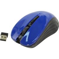 Мышь Oklick 545MW черный/синий оптическая (1600dpi) беспроводная USB (3but) фото