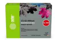 Чернила Cactus CS-GI-490SET голубой/пурпурный/желтый/черный набор для Canon PIXMA G1400/G1410/G1411/ фото