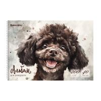 Альбом для акварели А4 40 л., бумага 200 г/м2, гребень, твердая подложка, BRAUBERG, "Пудель", 116885 фото